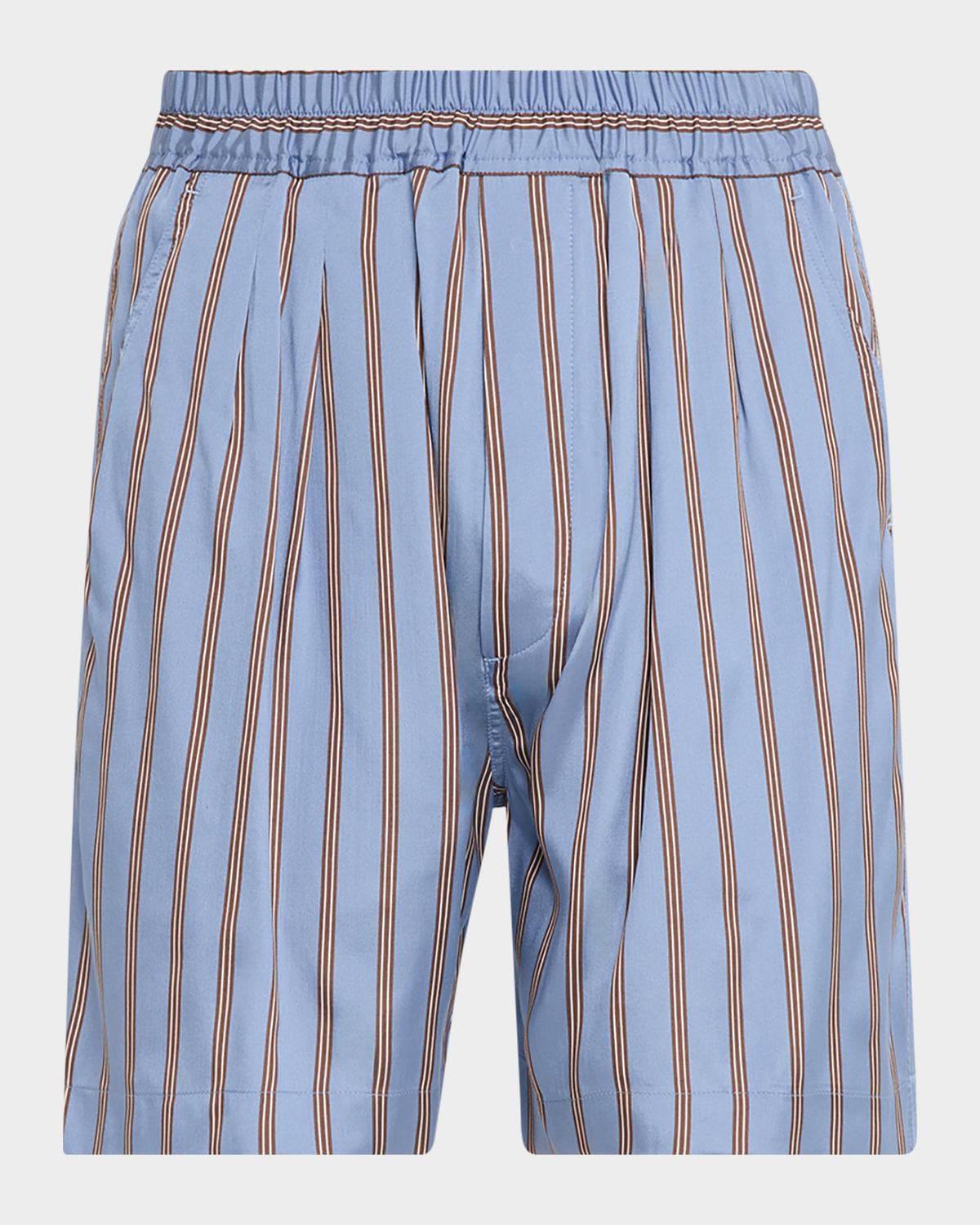 TOM FORD Men's Silk Stripe Jacquard Pull-On Shorts