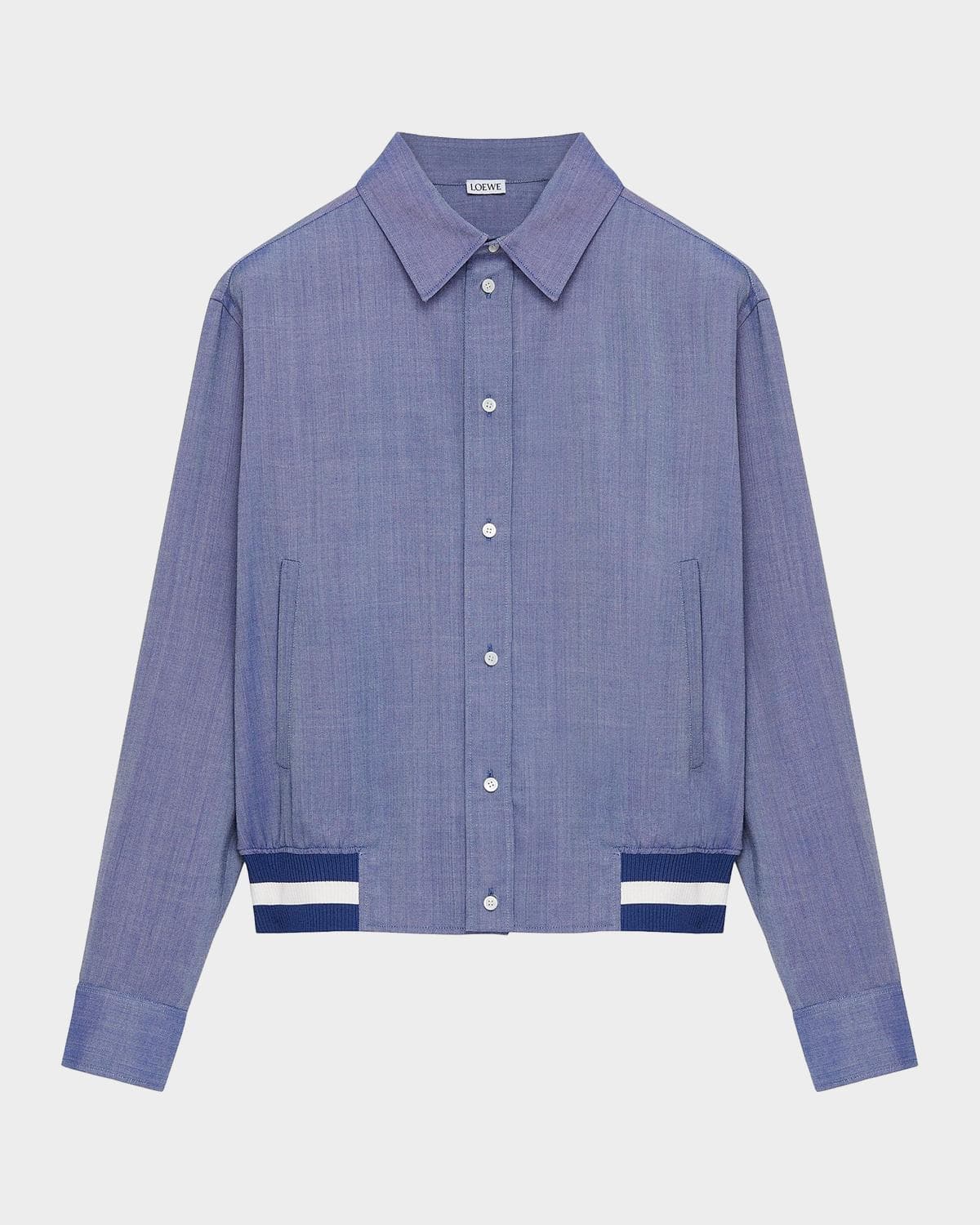 LOEWE Men's Wool-Blend Striped-Hem Jacket