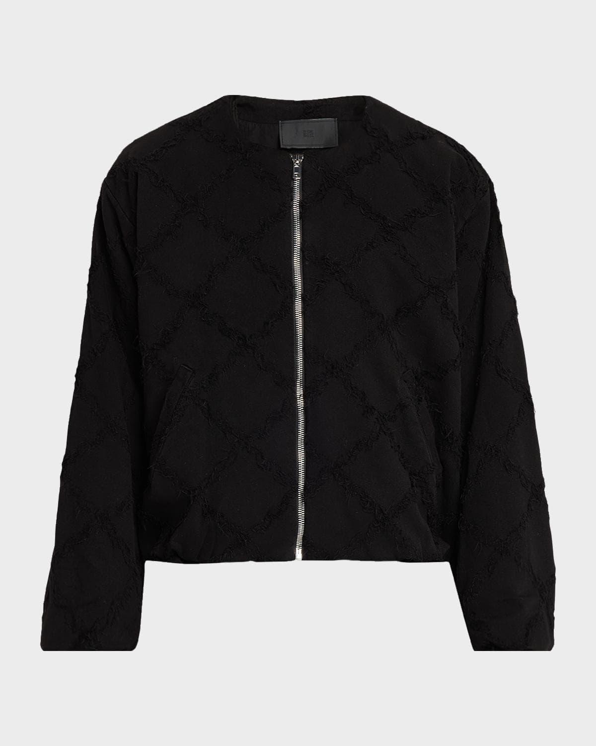 EZR Men's Diamond-Fringed Cropped Jacket