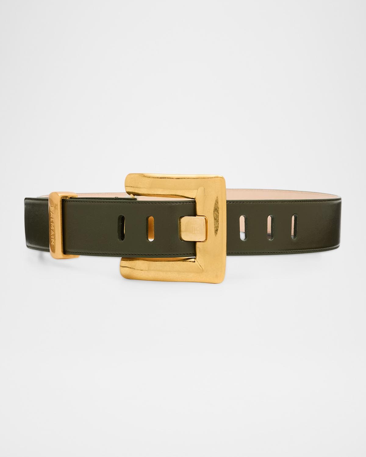 Balmain Anthem Calfskin Leather Belt