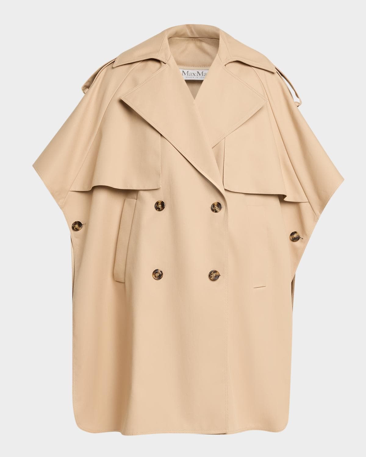 Max Mara Water-Repellent Cotton Gabardine Cloak · S/M