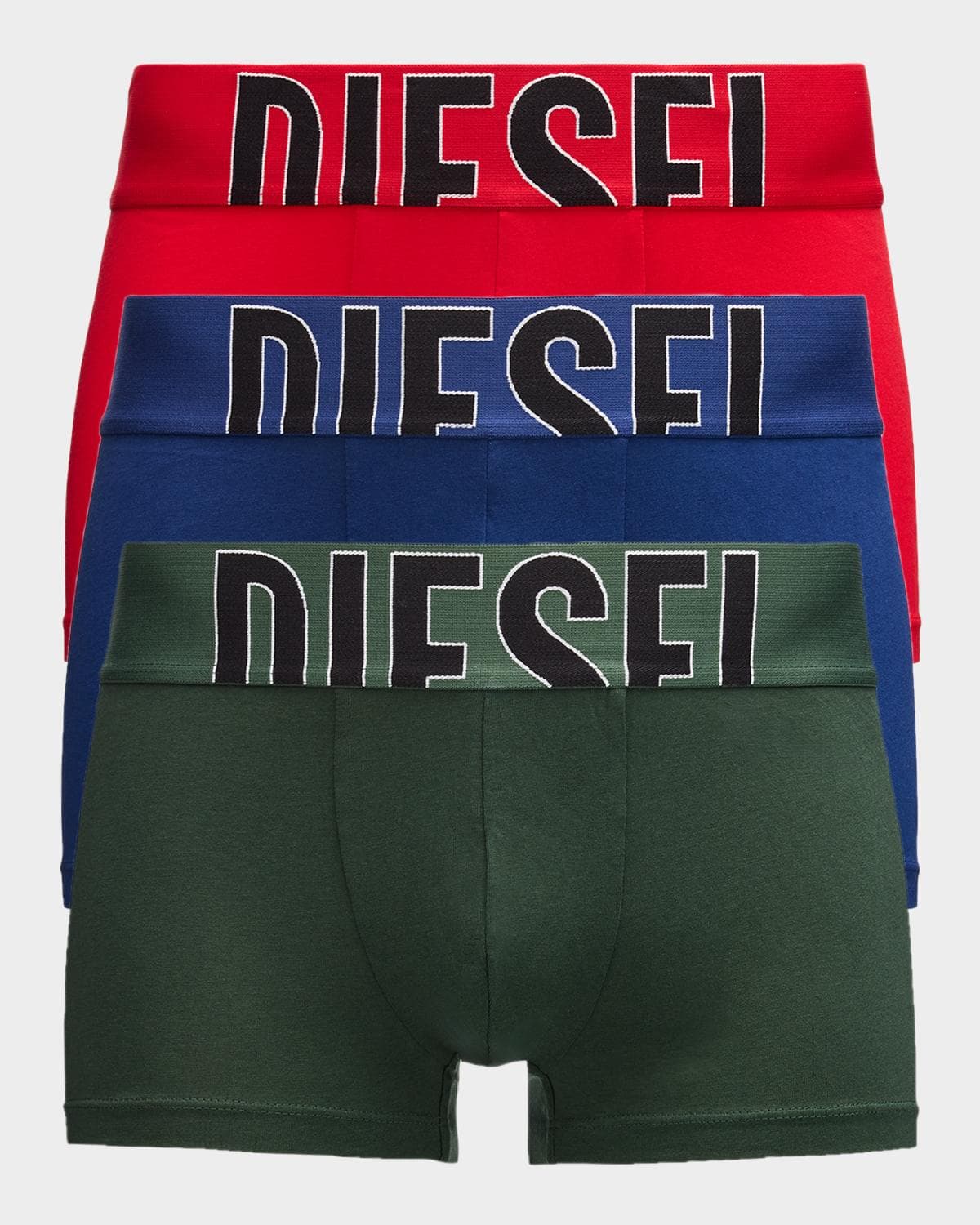 Diesel Men's Damien Pop Logo 3-Pack Boxer Briefs