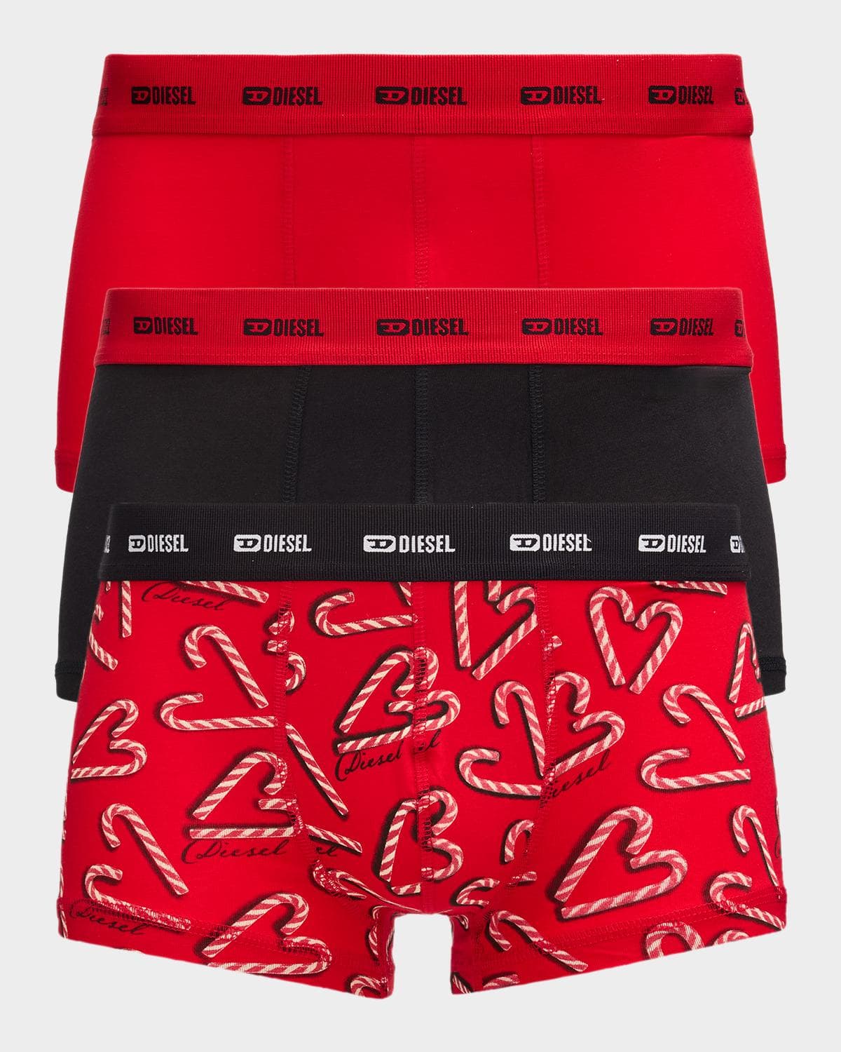Diesel Men's Damien Holiday Cotton Stretch 3-Pack Boxer Briefs