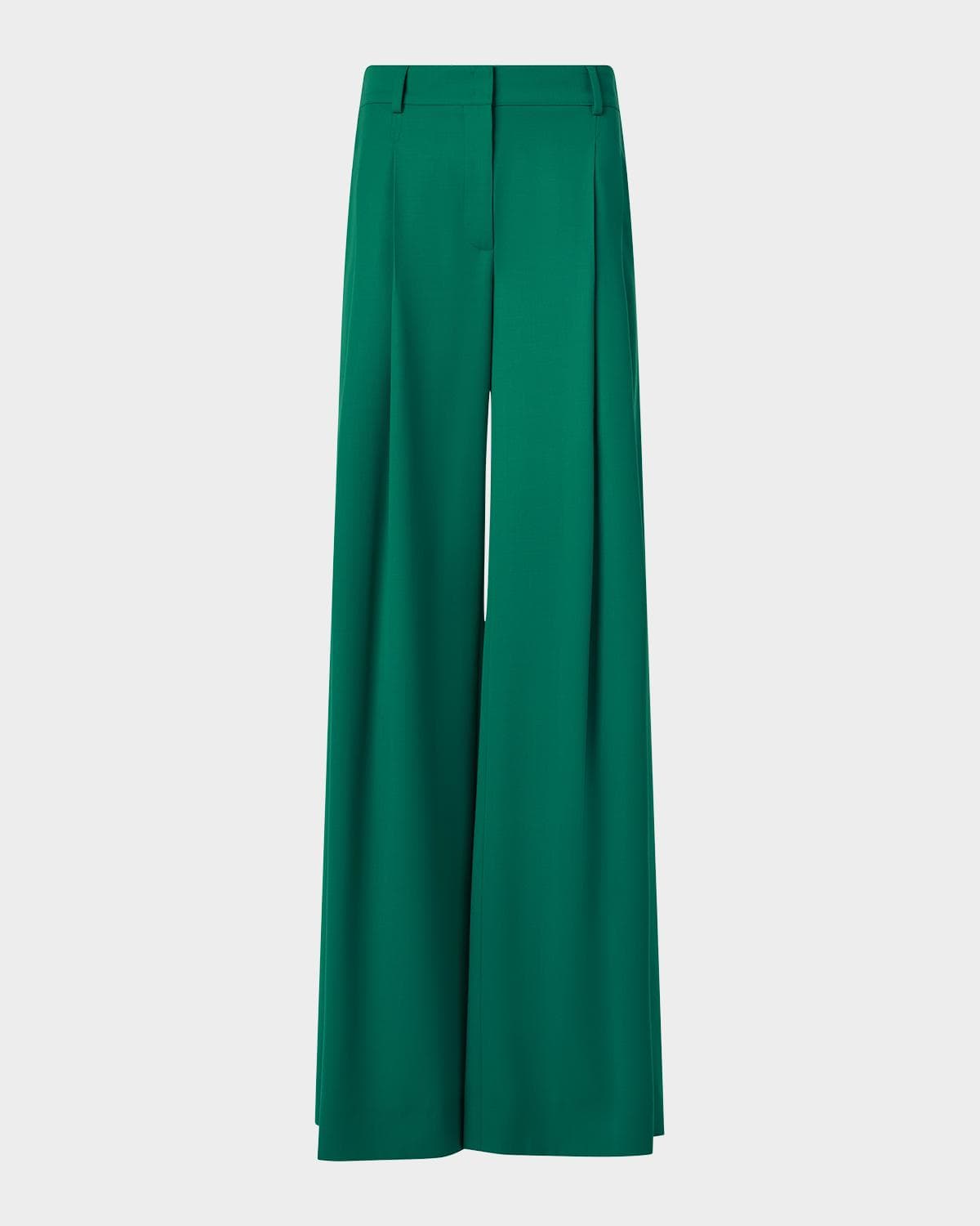 Akris Cassie Wool Gabardine Flared Pants