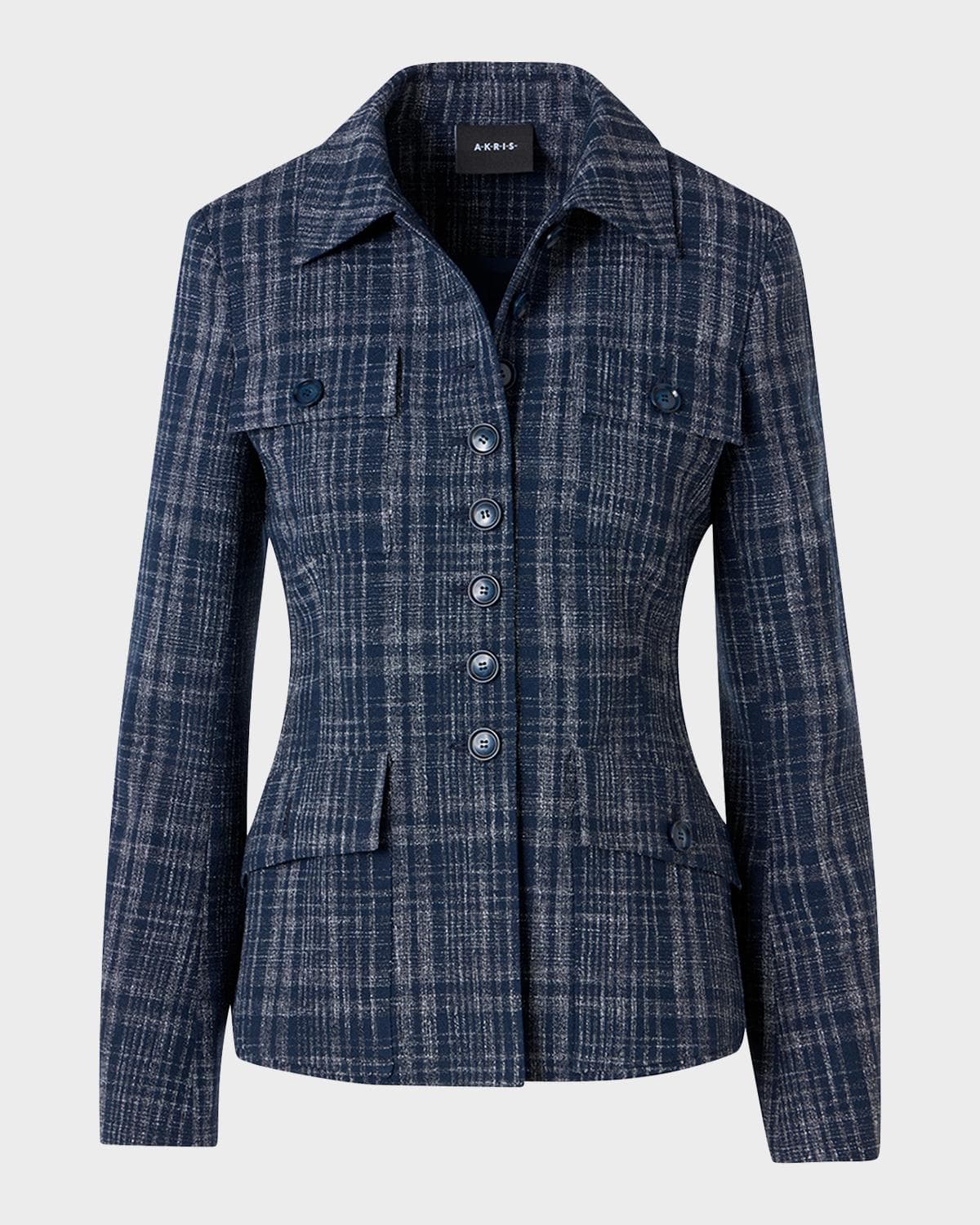 Akris Delia Buttoned Tweed Jacket