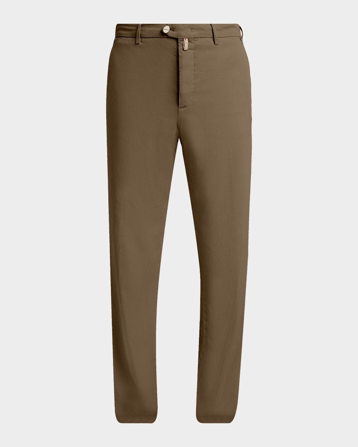 Kiton Men's Lyocell Stretch Straight Leg Flat-Front Pants