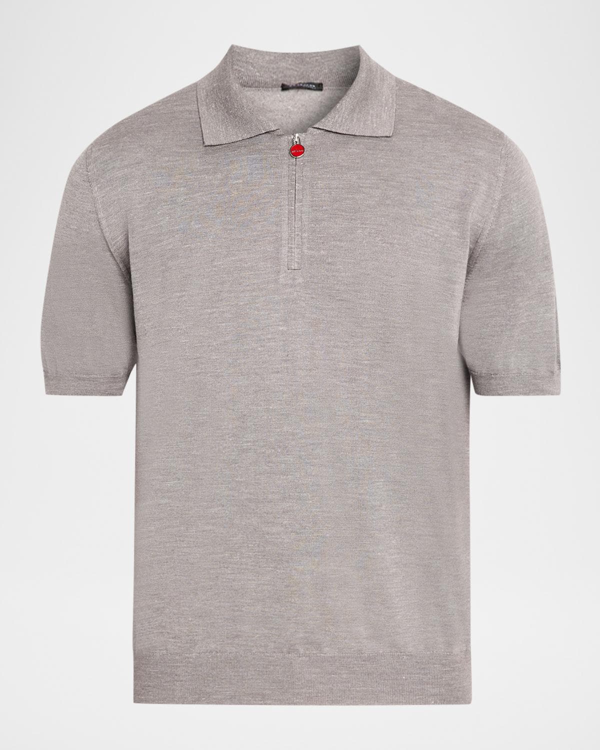 Kiton Men's Silk, Cashmere and Linen Quarter-Zip Polo Shirt