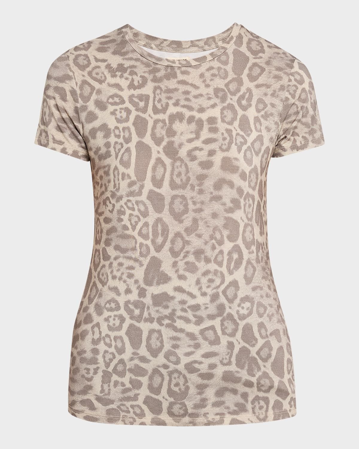 L 'AGENCE Ressi Short-Sleeve Leopard Tee