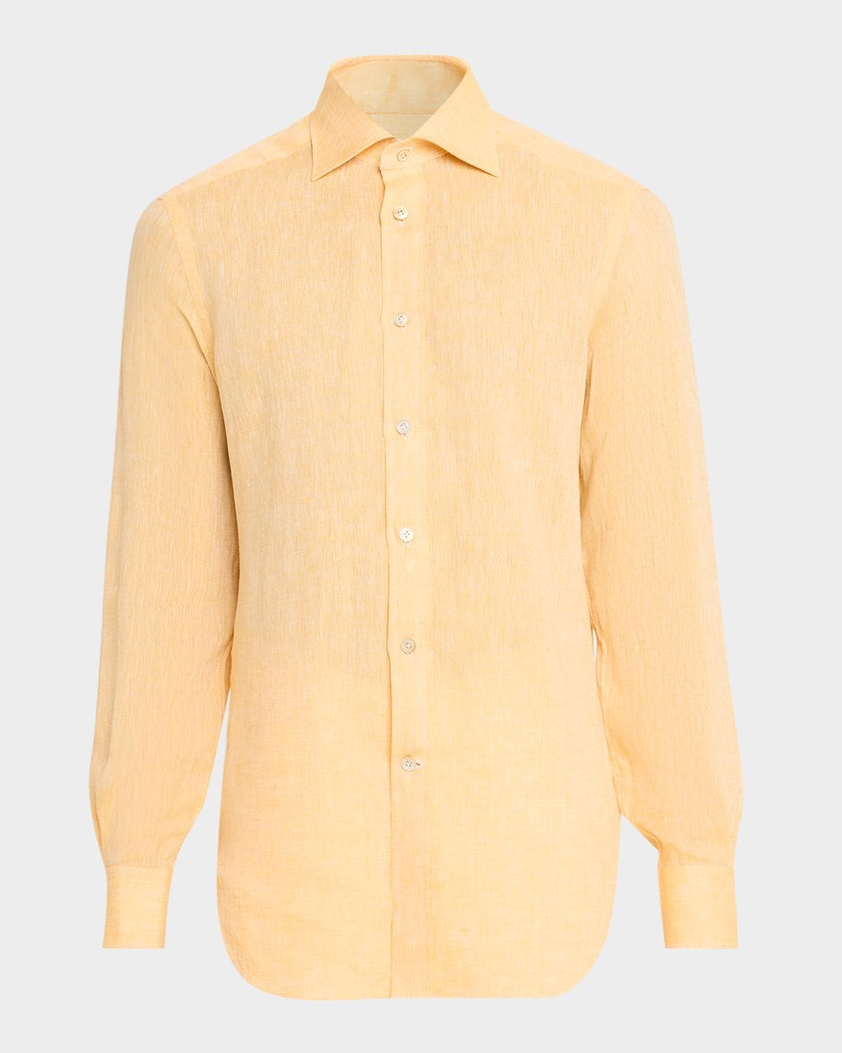 Kiton Men's Linen Button-Down Shirt