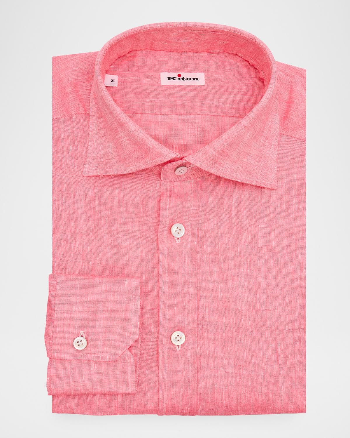 Kiton Men's Linen Button-Down Shirt