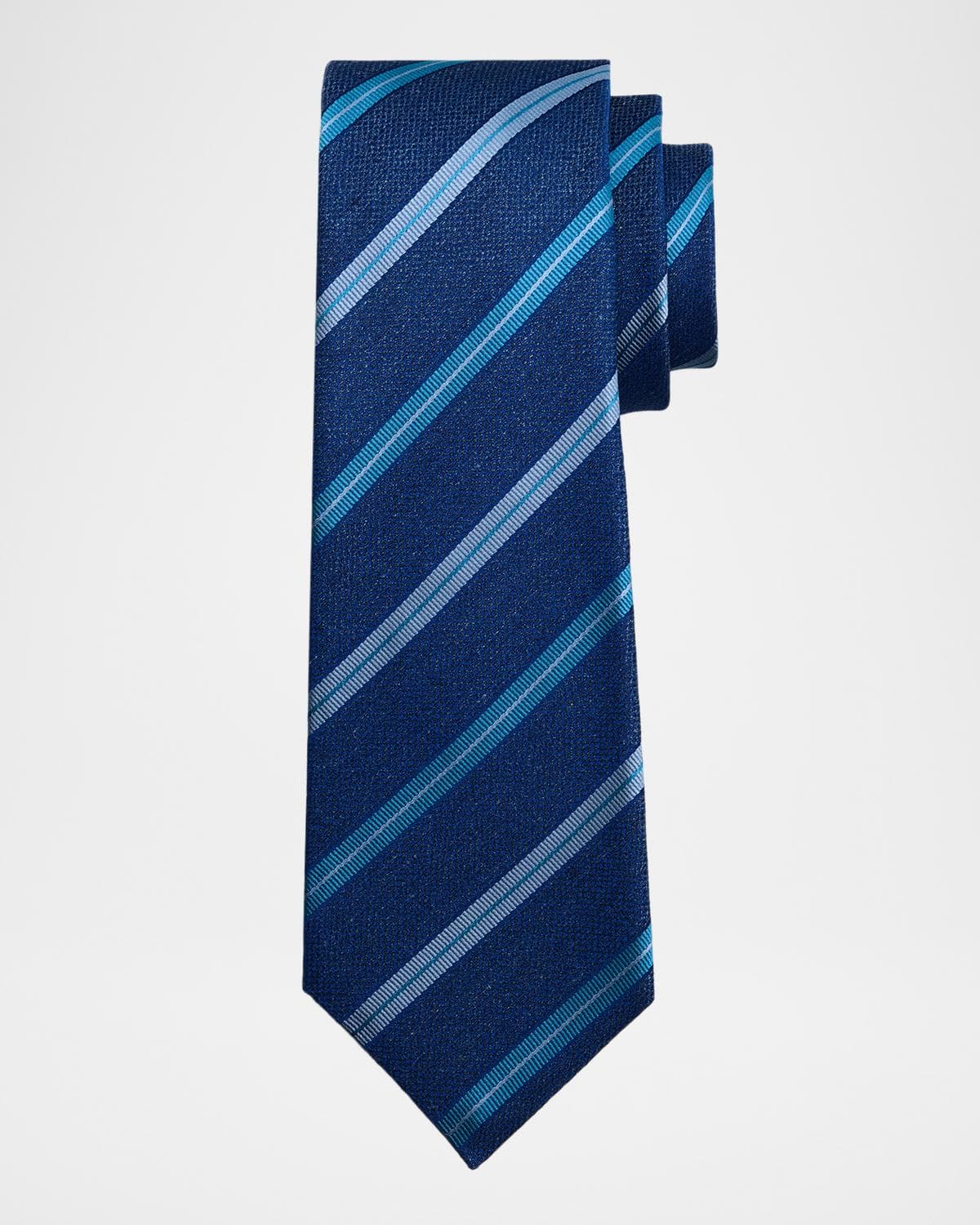 Kiton Men's Multi-Stripe Silk 7-Fold Tie