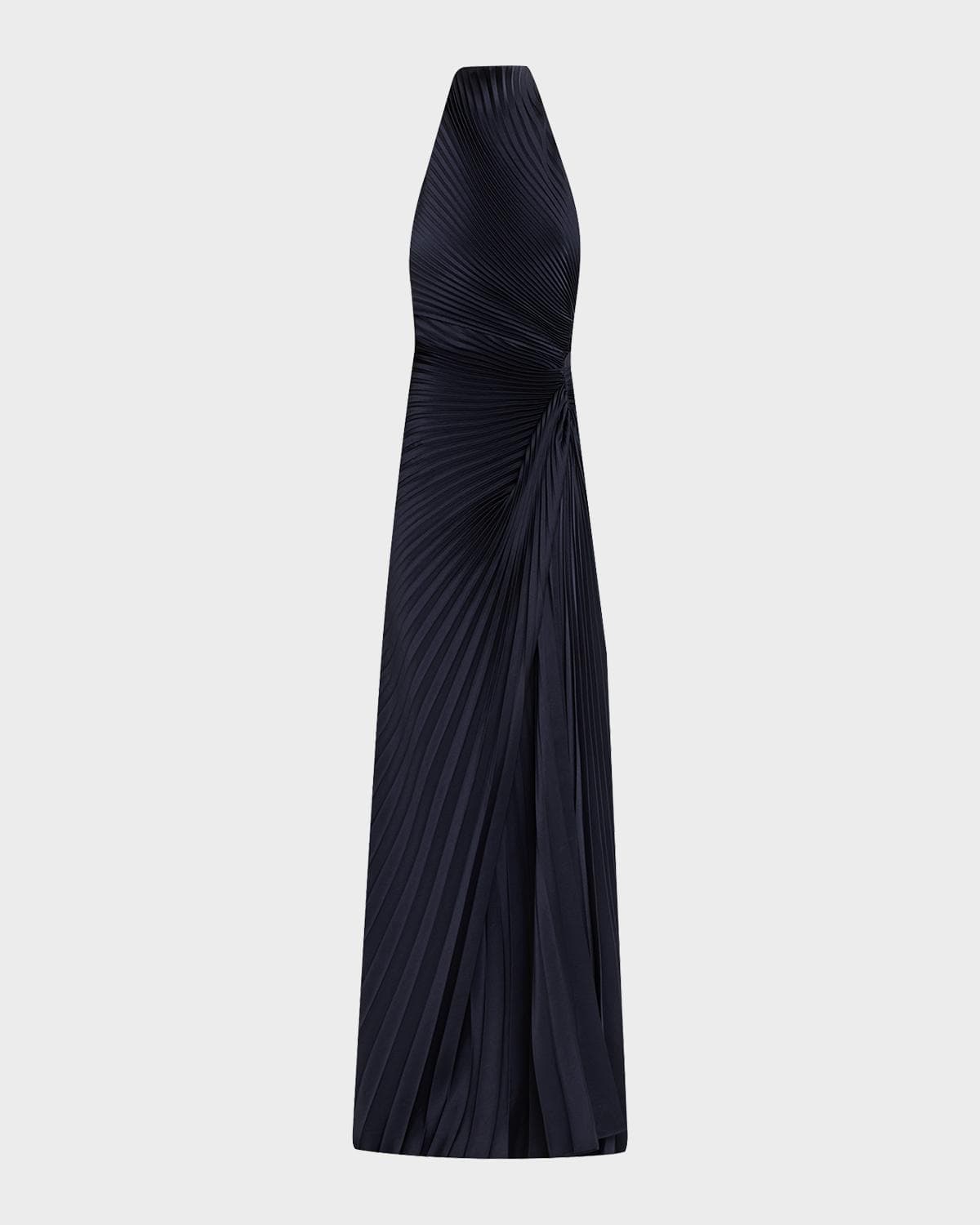 A.L.C. Romy High-Neck Pleated Satin Gown