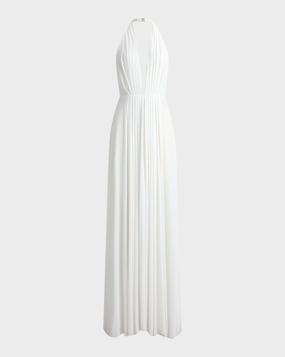 Ralph Lauren Collection Lesley Pleated Jersey Evening Dress