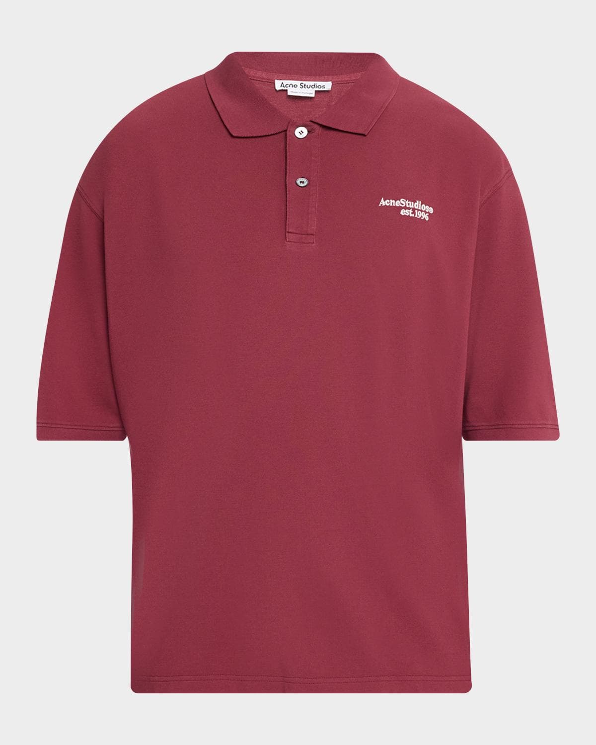 Acne Studios Men's Egnes Cotton Logo Polo Shirt