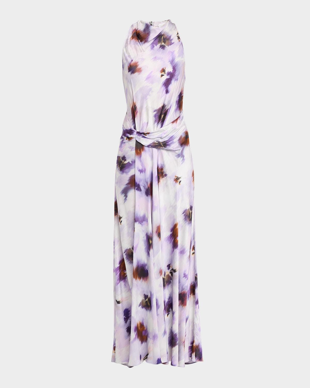 A.L.C. Skylar Cowl-Neck Blurred Floral Draped Gown