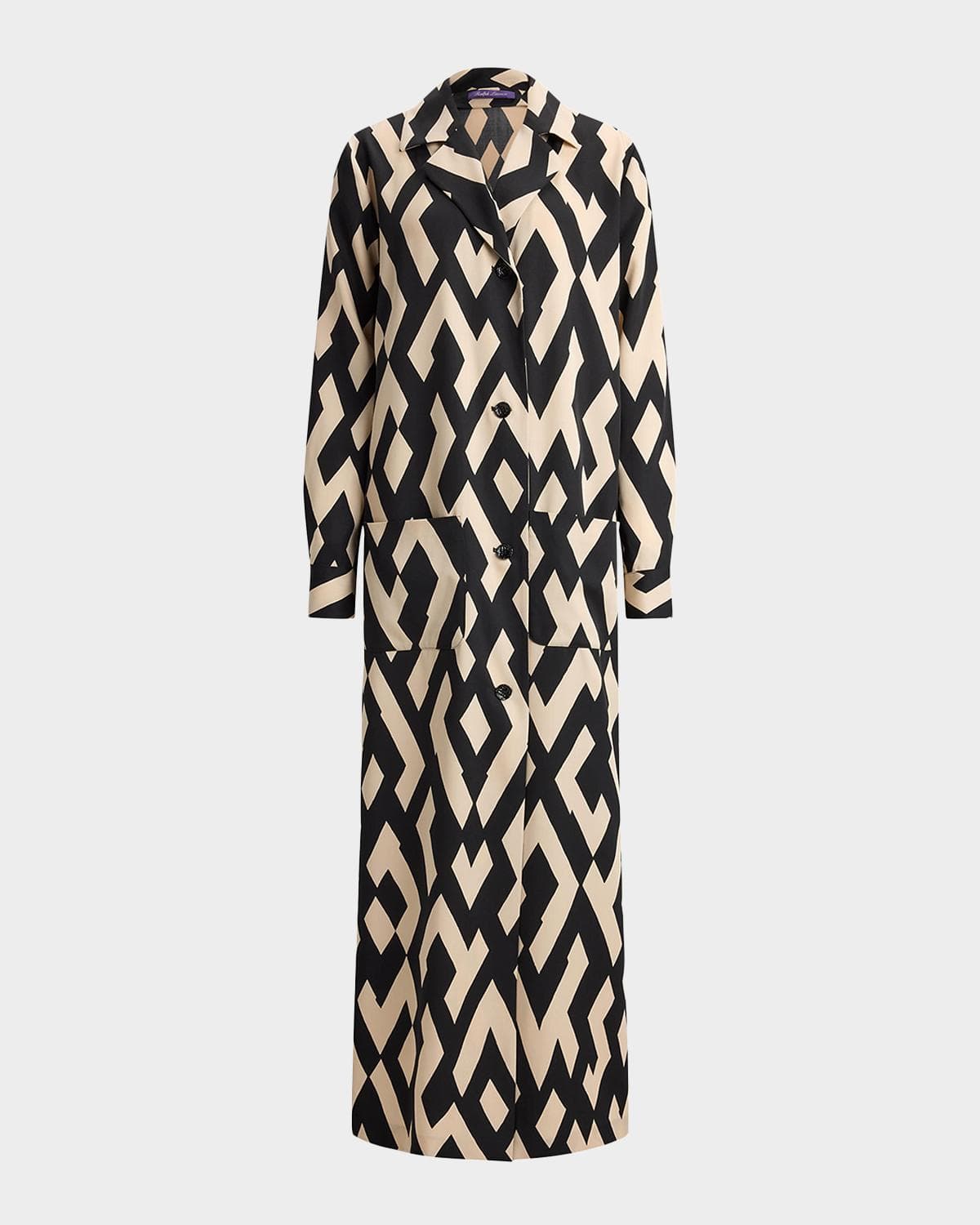 Ralph Lauren Collection Nessa Deco-Print Wool Coat