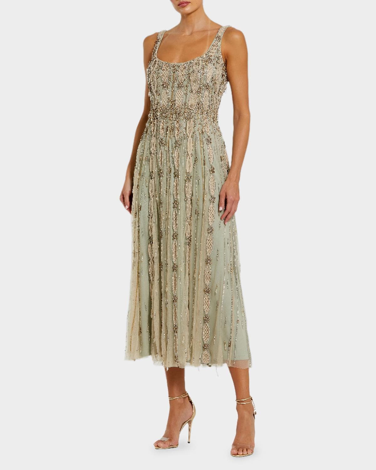 Mac Duggal Embellished Mesh Cocktail Dress
