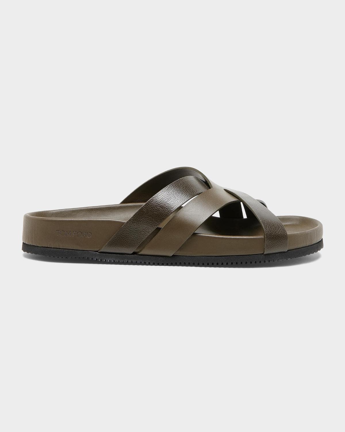 TOM FORD Men's Crisscross Strap Leather Sandals