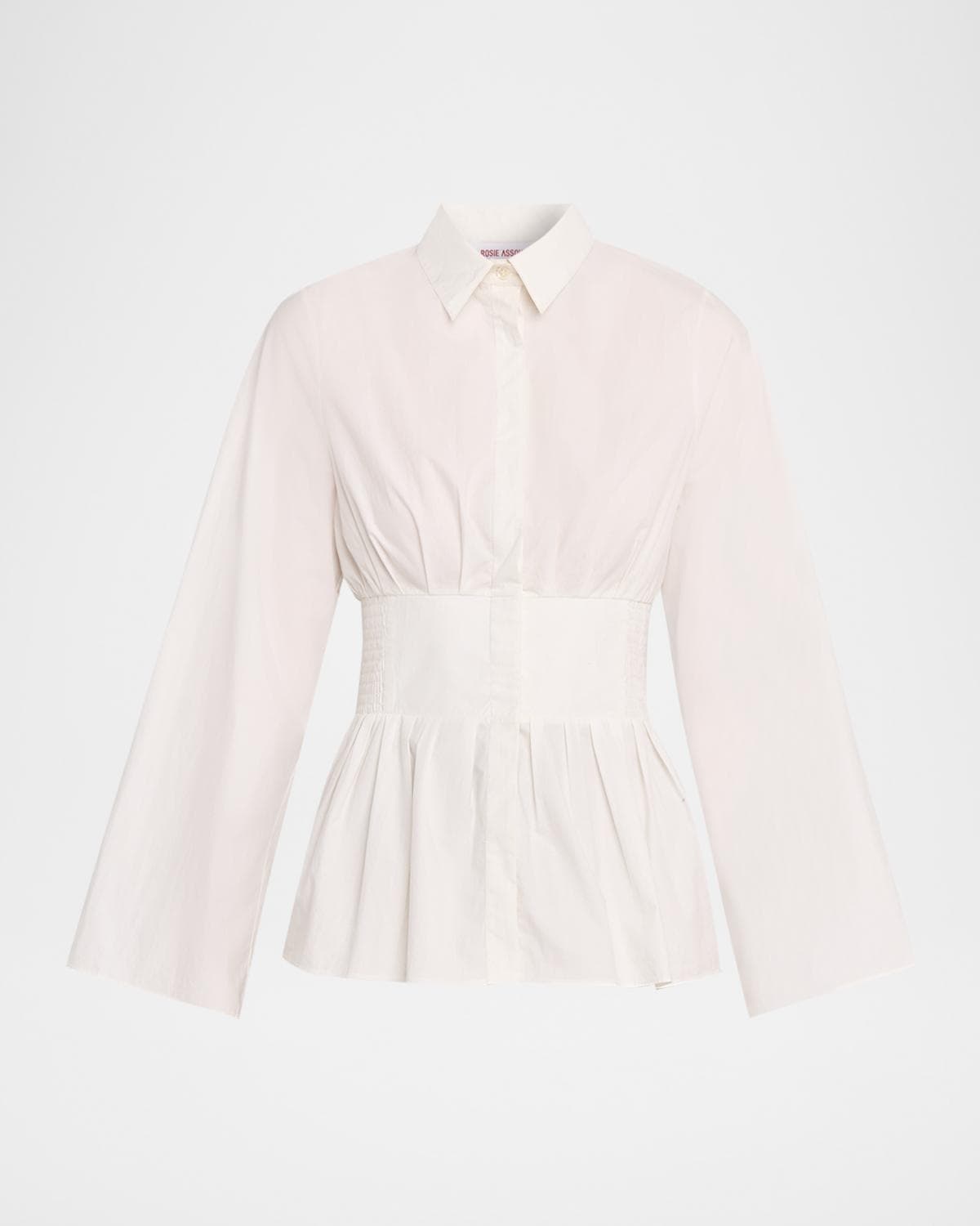 Rosie Assoulin Boogie Woogie Bugle Boy Button-Down Peplum Shirt