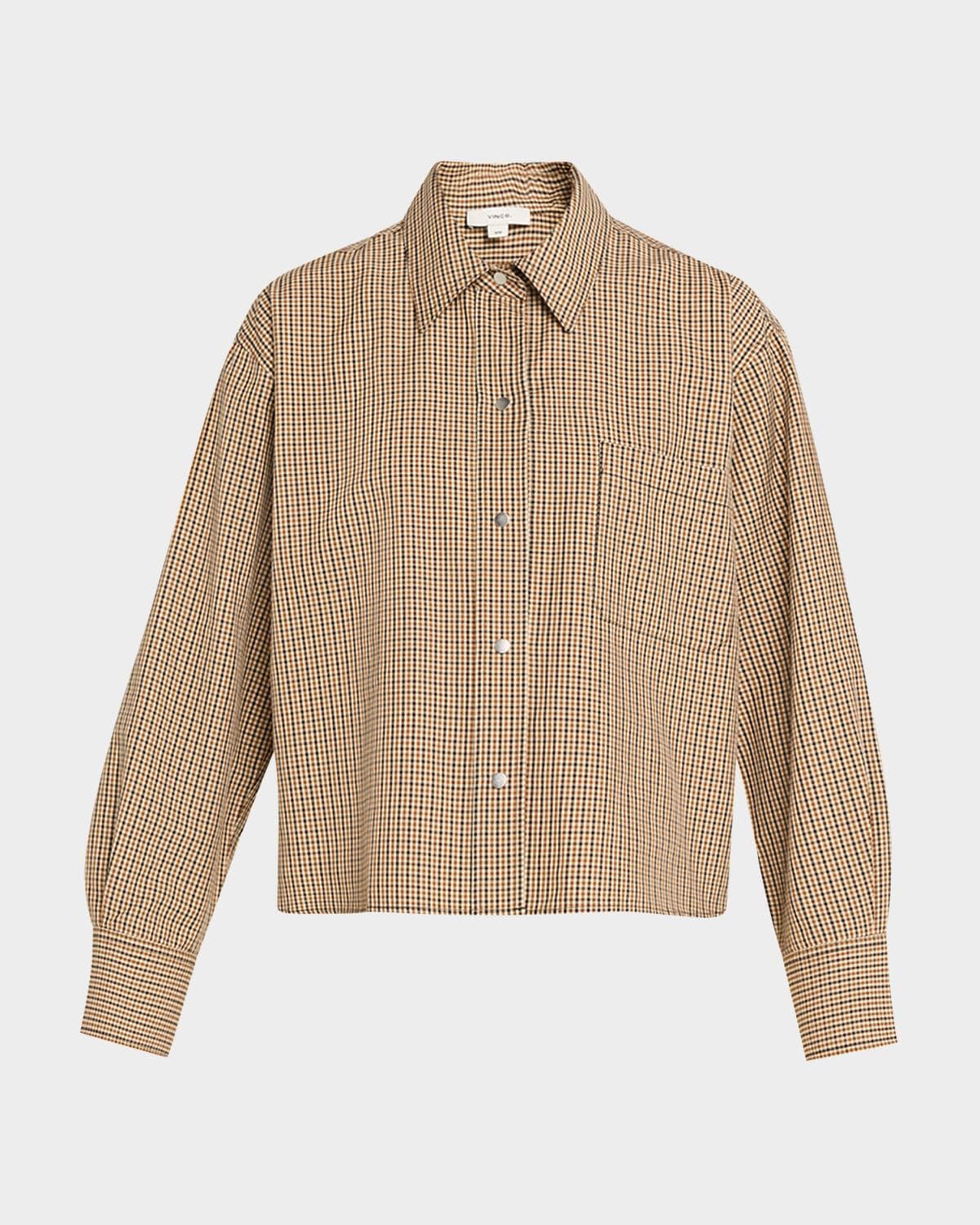 Vince Cropped Long-Sleeve Shirt