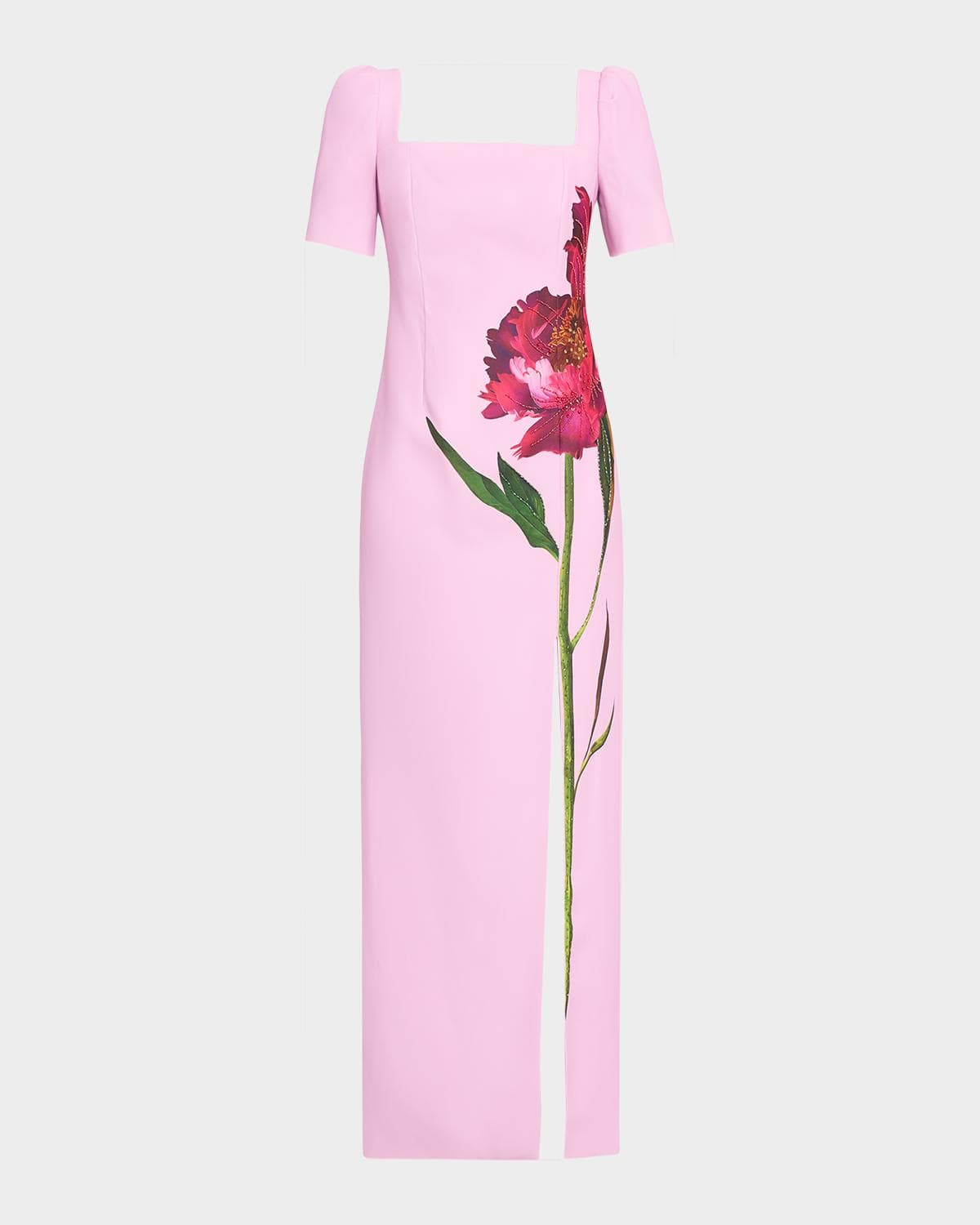 Rickie Freeman for Teri Jon Beaded Floral-Print Crepe Column Gown · 4