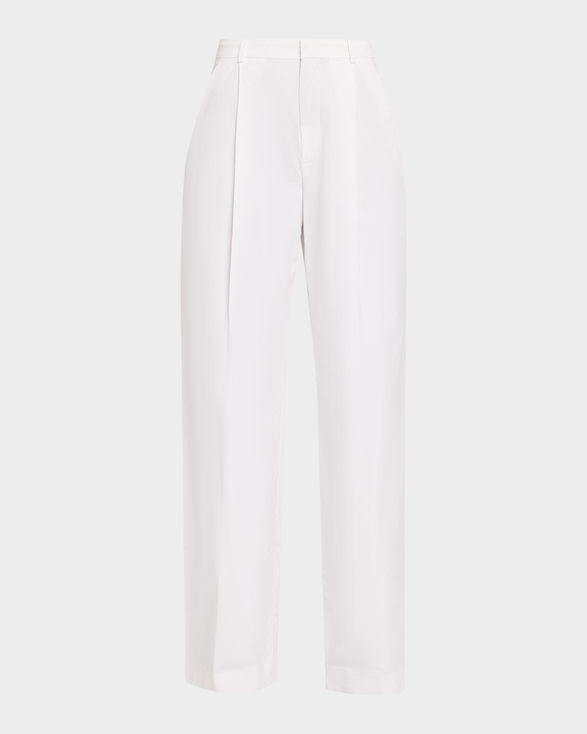 Vince Camille Mid-Rise Cotton-Blend Trousers