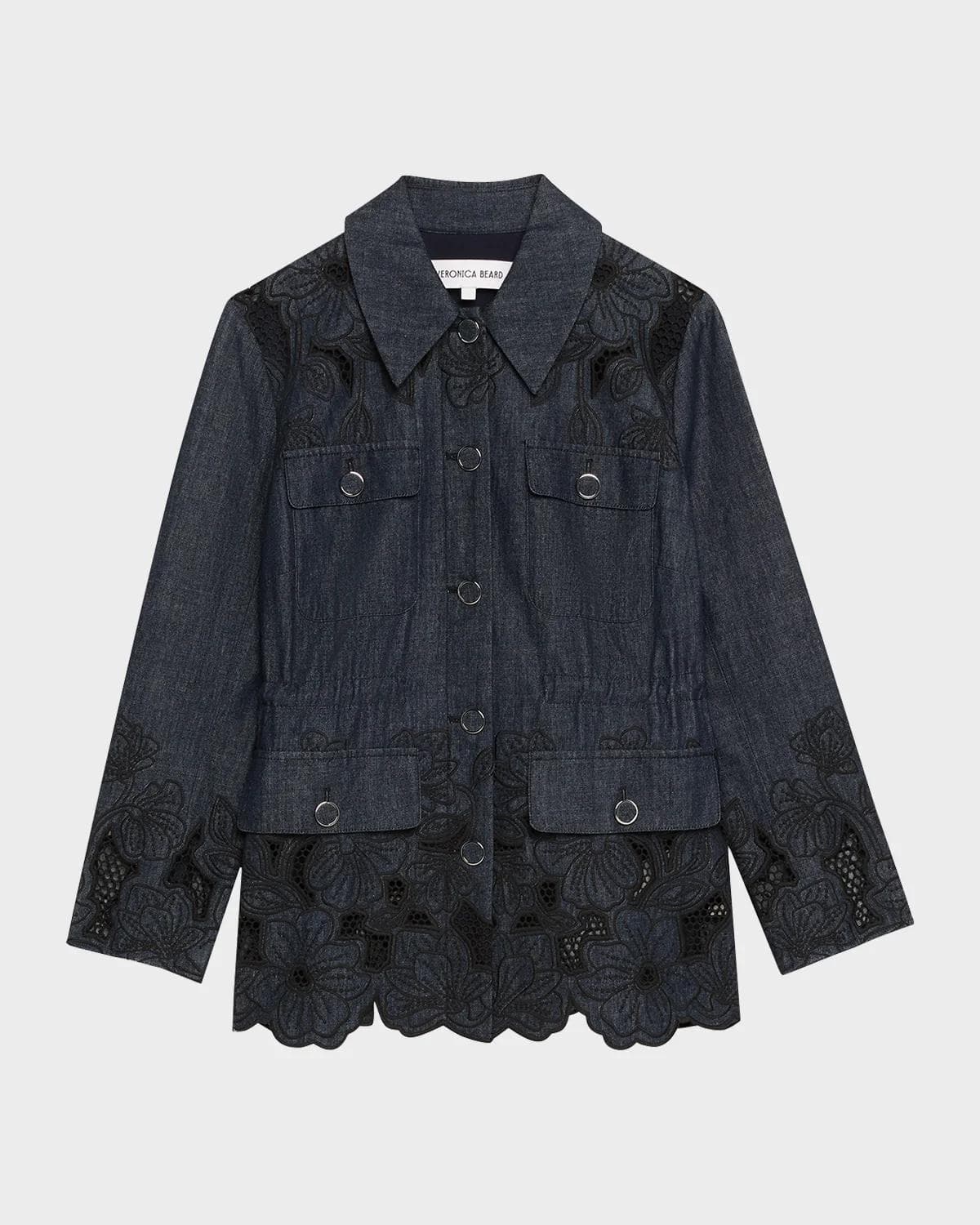 Veronica Beard Kiki Embroidered Chambray Jacket