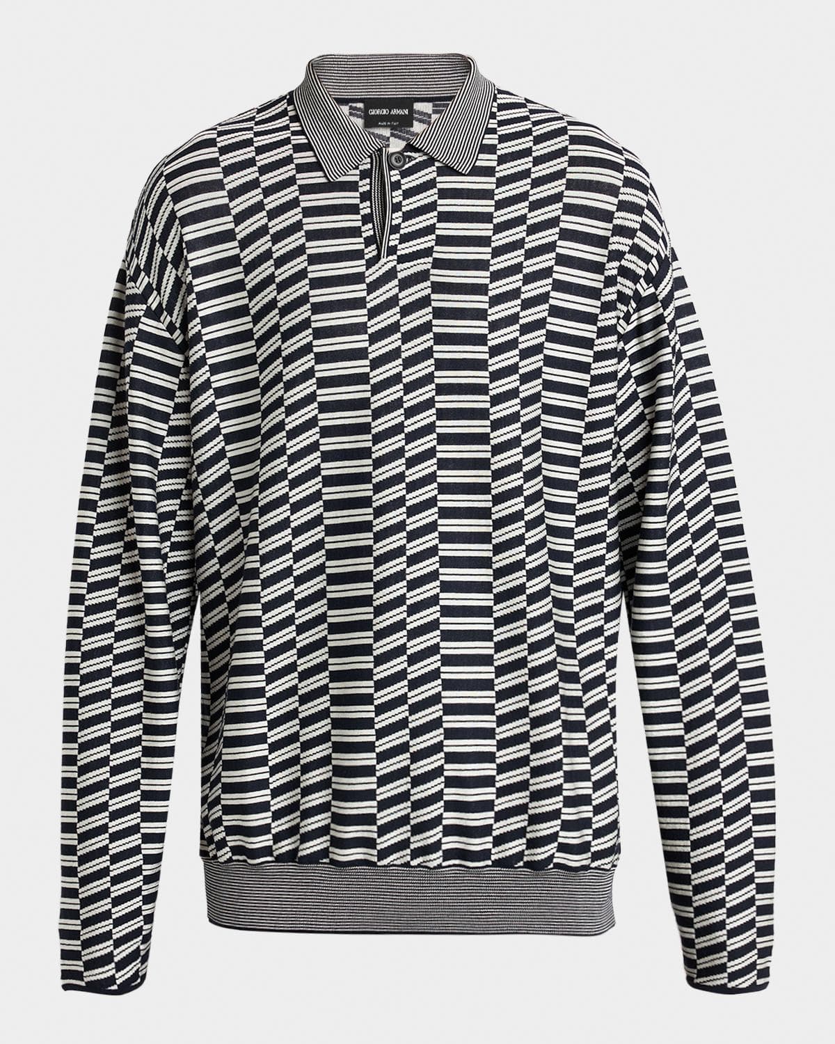Giorgio Armani Men's Geometric Knit Polo Sweater · 54 (44)