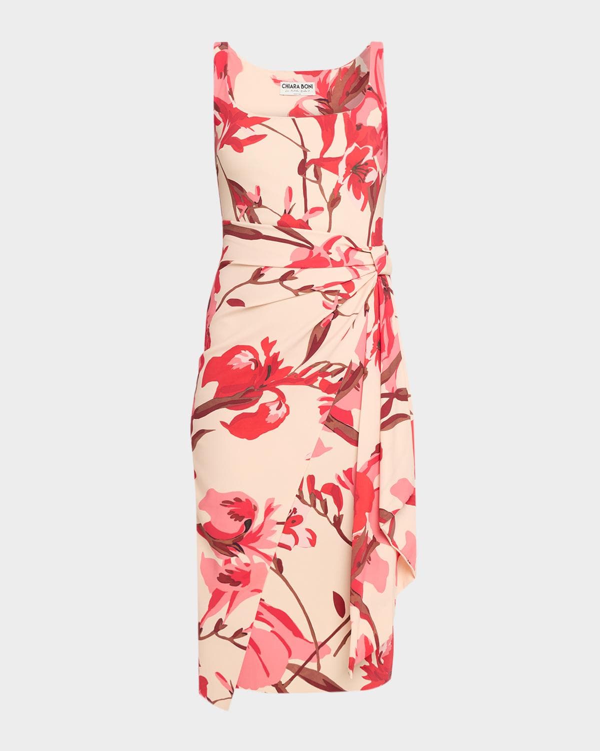 Chiara Boni La Petite Robe Ermy Sleeveless Pleated Floral-Print Dress