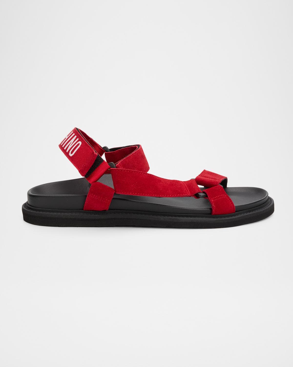 Moschino Men's Logo Leather Sandals
