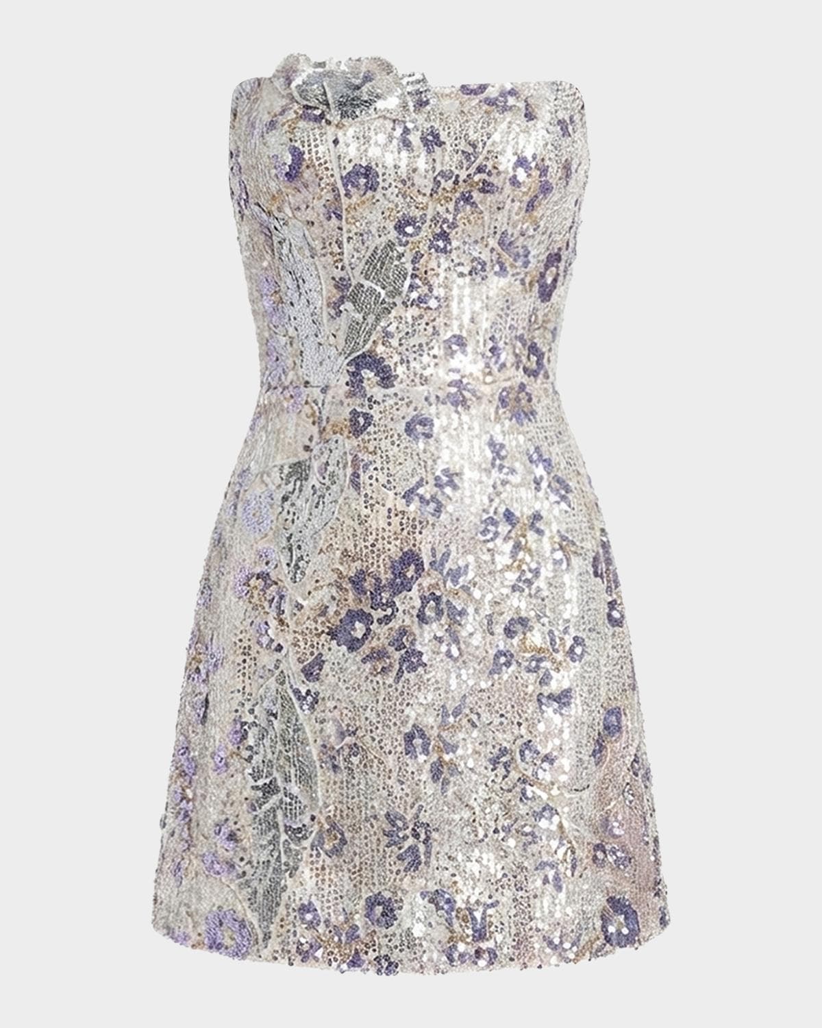 Dress the Population Black Label Amity Strapless Floral Sequin Mini Dress