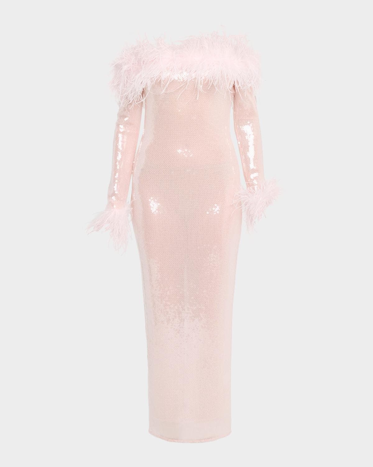 Retrofête Petal Sequined Off-The-Shoulder Midi Dress