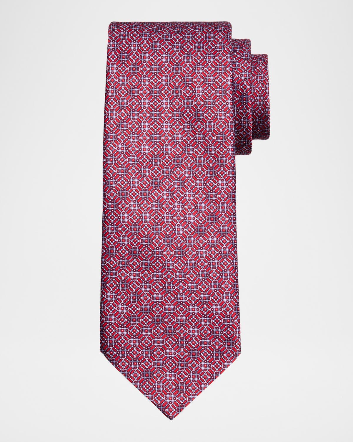 Stefano Ricci Men's Tonal Mosaic Link Silk Tie