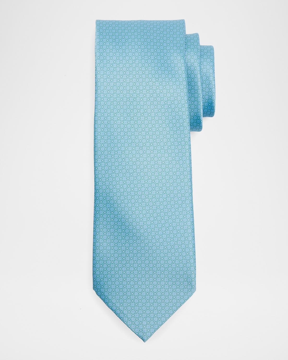 Stefano Ricci Men's Floral Grid Silk Tie