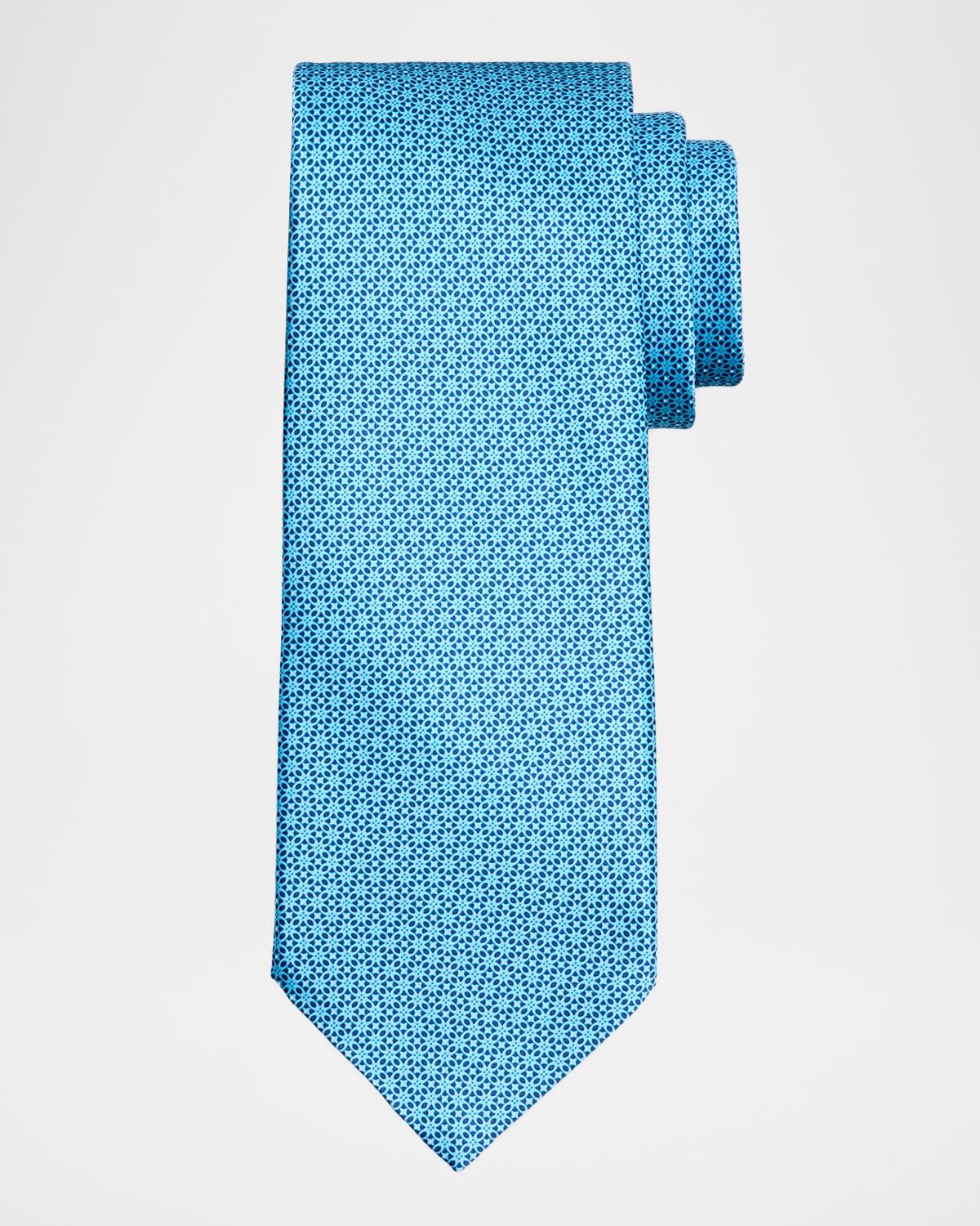 Stefano Ricci Men's Floral Grid Silk Tie