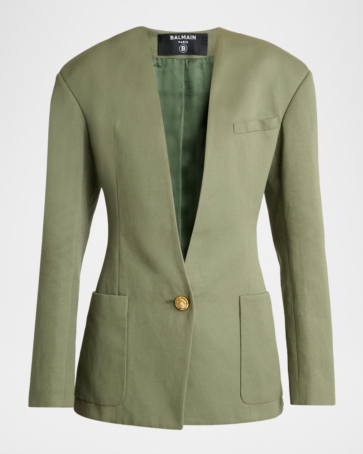 Balmain 2-Pockets Cotton Single-Breasted Jacket