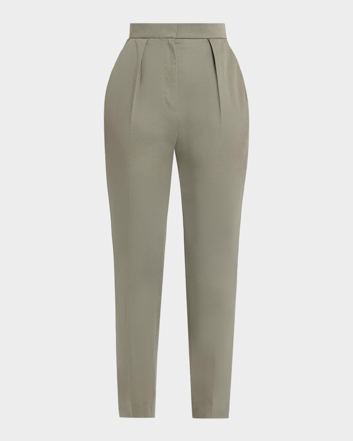 Balmain High-Rise Pleated Slim-Leg Tailored Trousers
