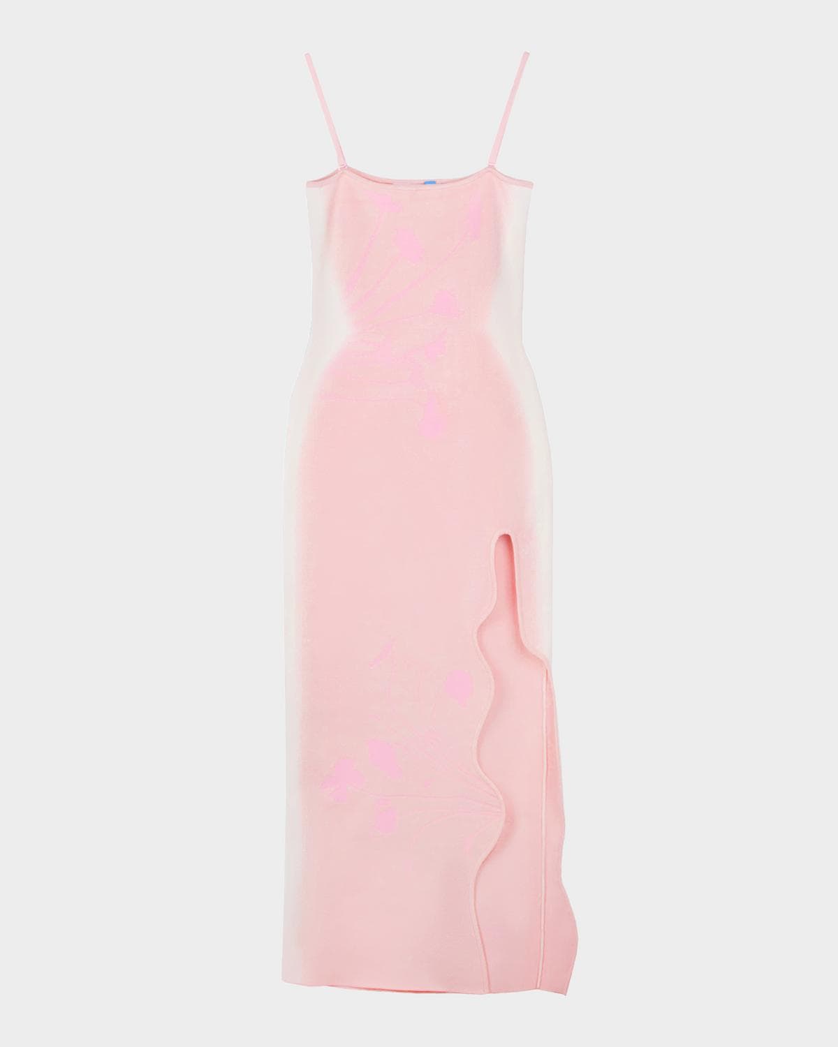 PH5 Iris Flower Printed Wavy Slit Maxi Dress