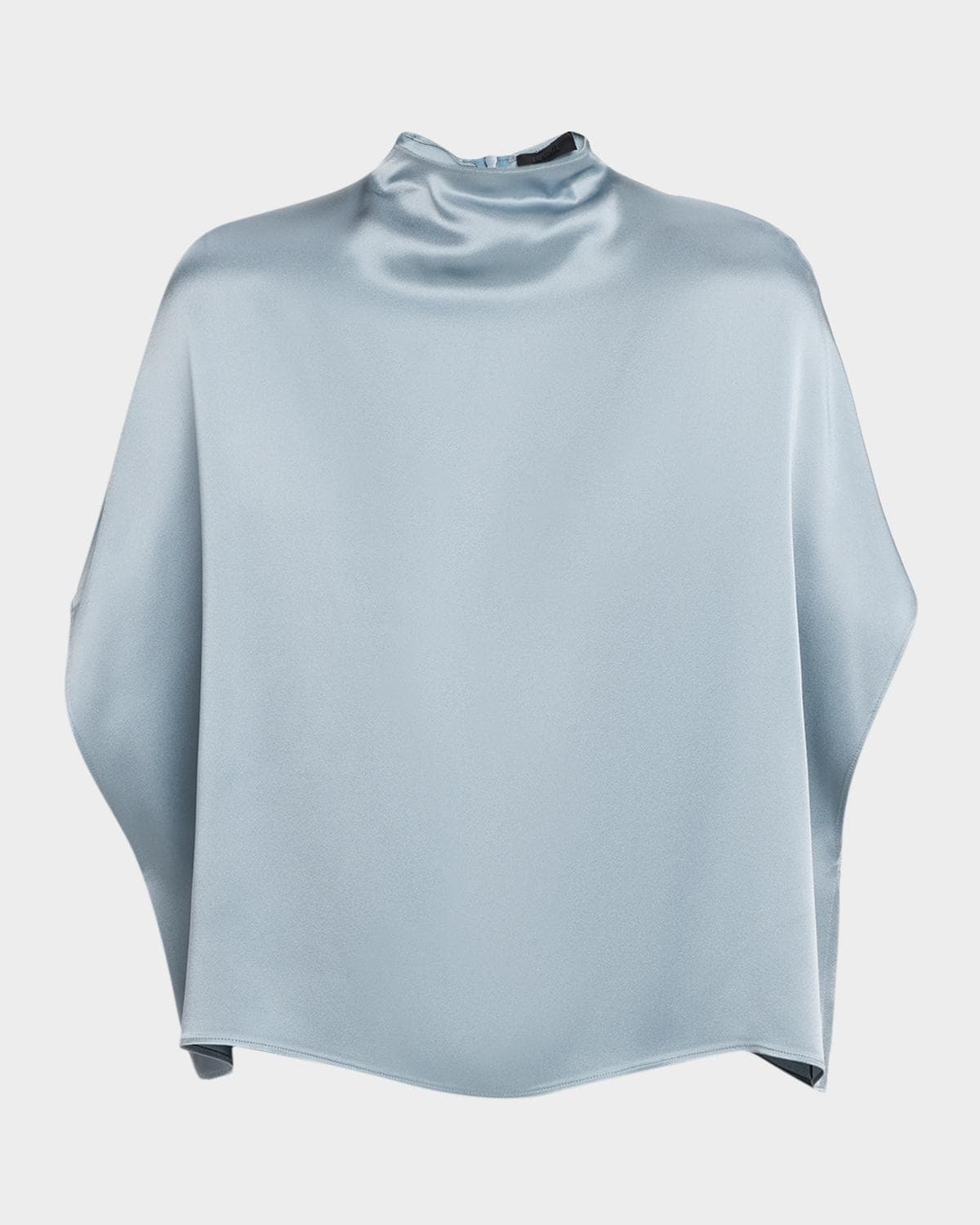 LAPOINTE Fluid Mock-Neck Satin Cape Tee