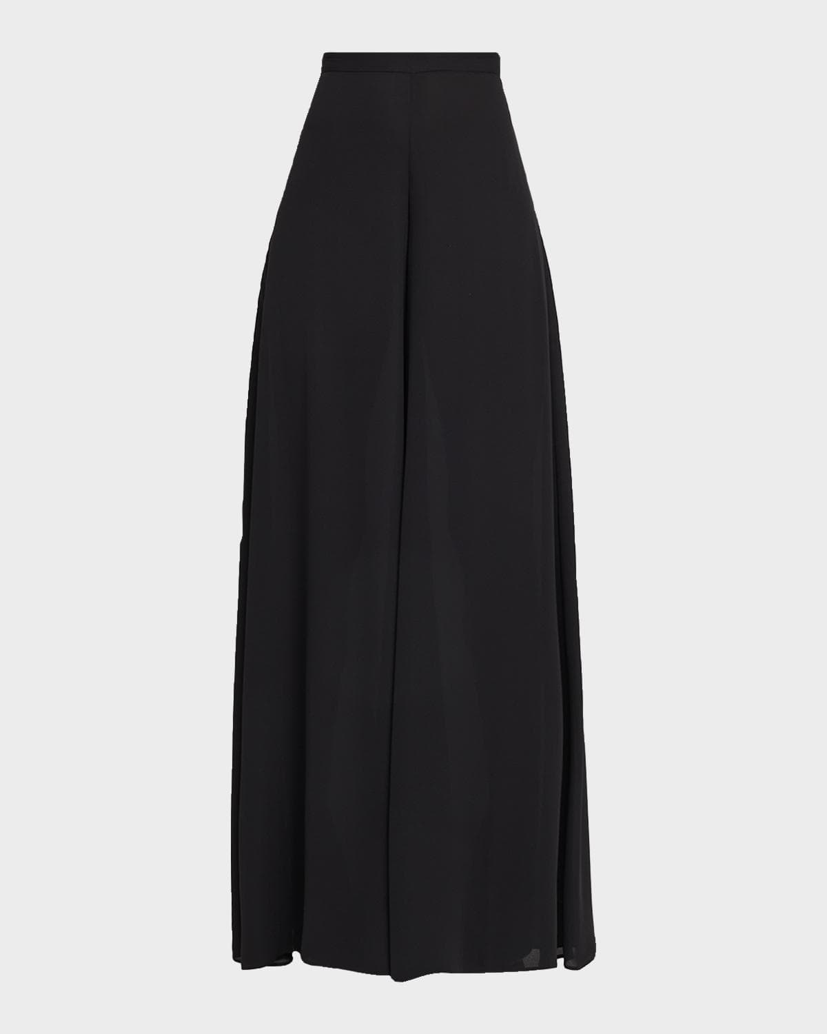 LAPOINTE Georgette Wide-Leg Pants with Pockets