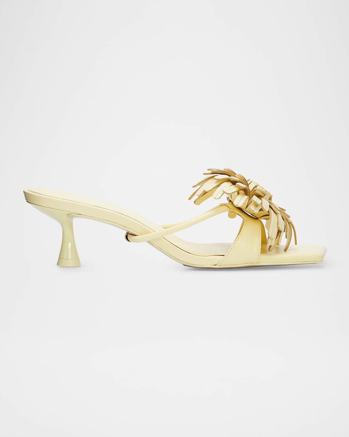 Cult Gaia 50mm Alora Leather Kitten-Heel Sandals