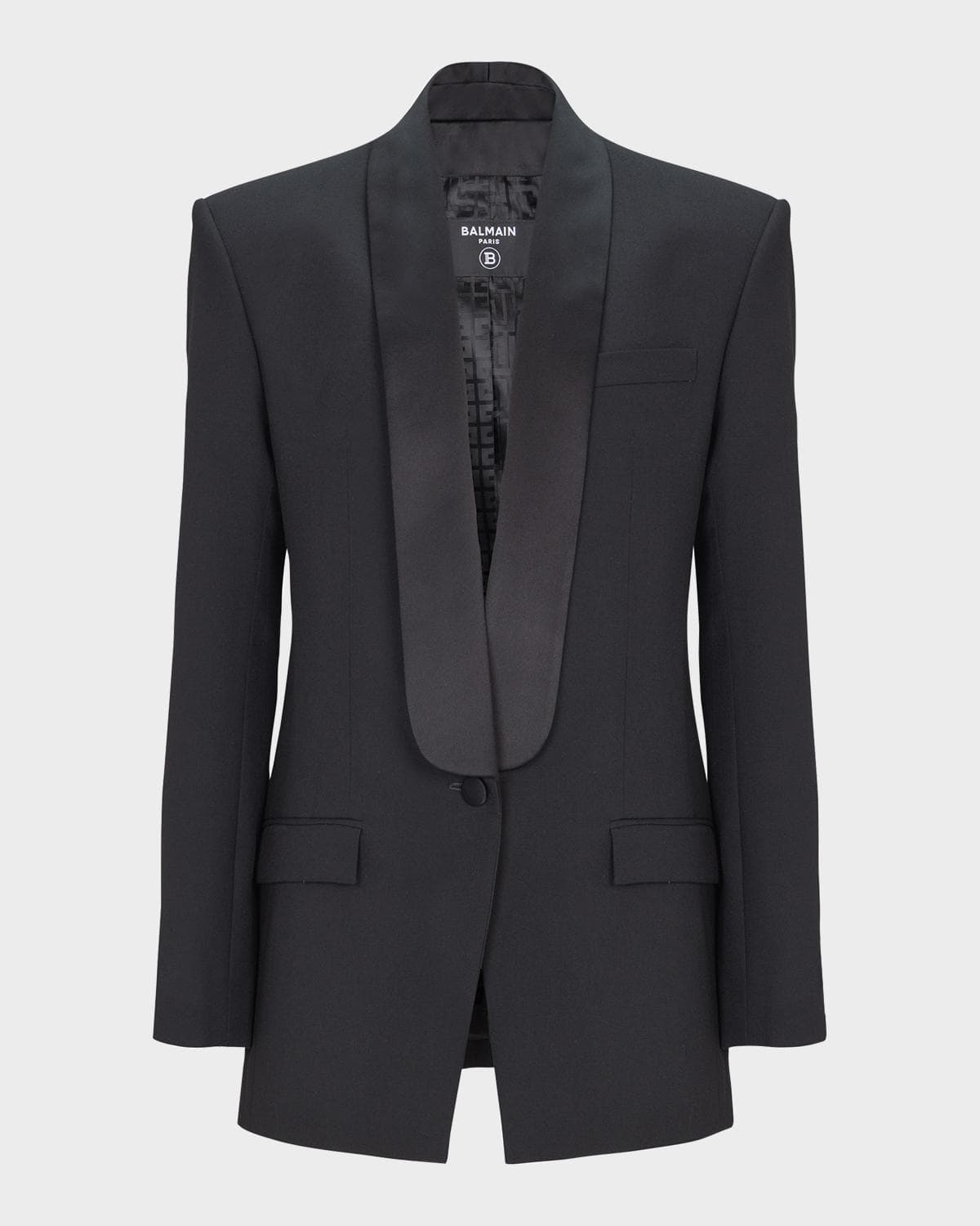 Balmain Men's Wool Shawl Lapel Single-Button Dinner Jacket
