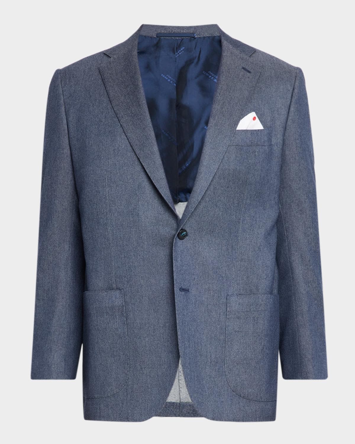 Kiton Men's Cashmere Denim Single-Breasted Jacket