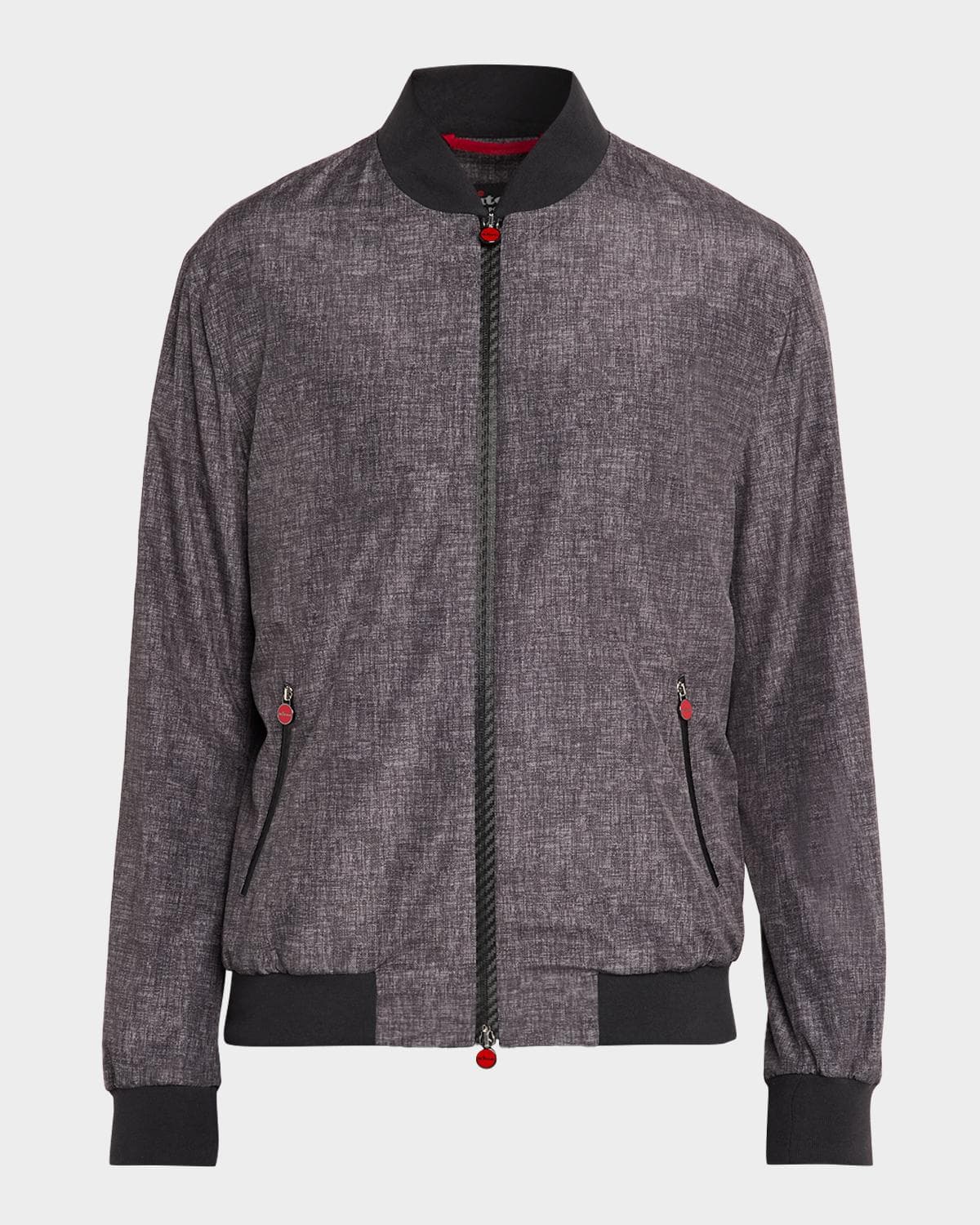 Kiton Men's Scratch-Print Full-Zip Blouson