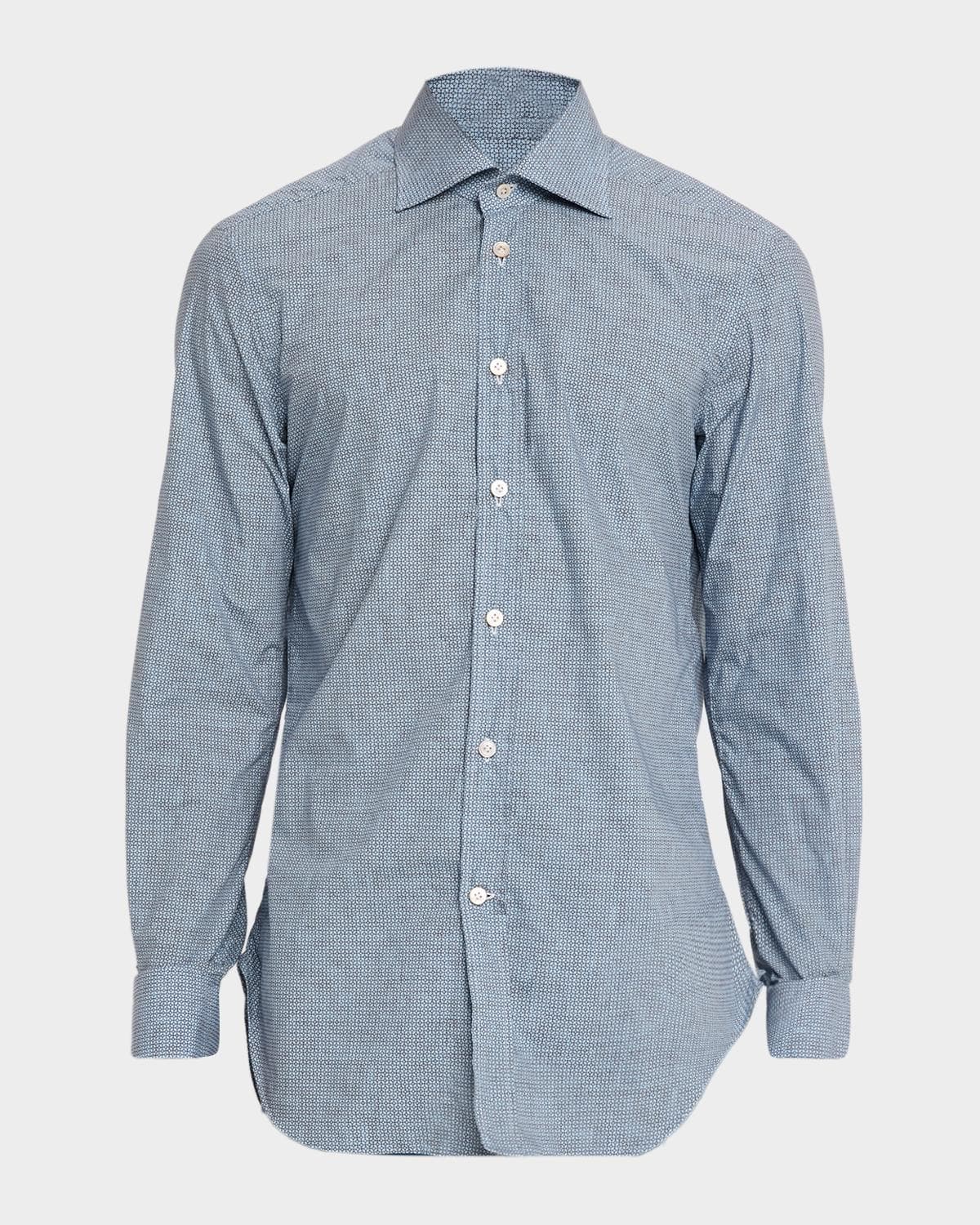 Kiton Men's Geometric Circle Sport Shirt
