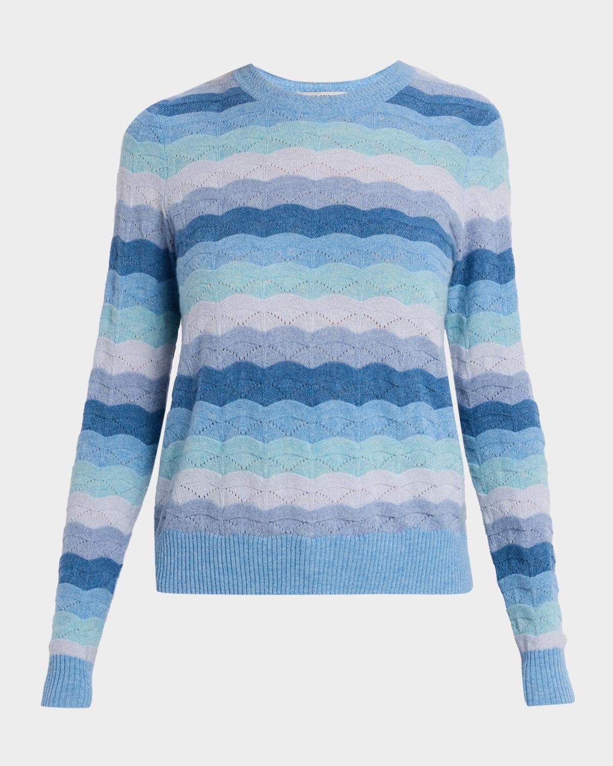 Autumn Cashmere Scalloped Pointelle-Knit Cashmere Sweater