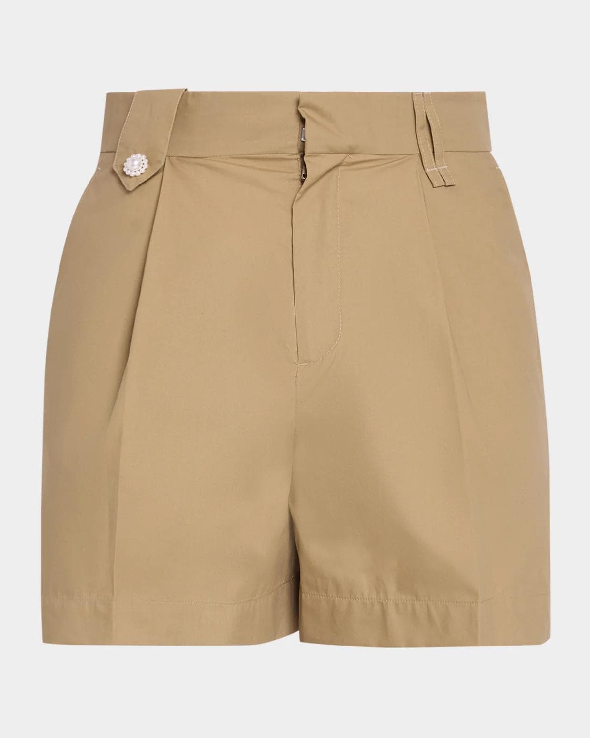 Simone Rocha Men's Cotton Twill Tailored Pleated Shorts