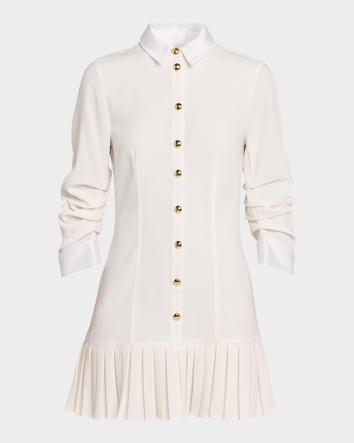 Cinq à Sept Luca Drapey Crepe Mini Shirtdress