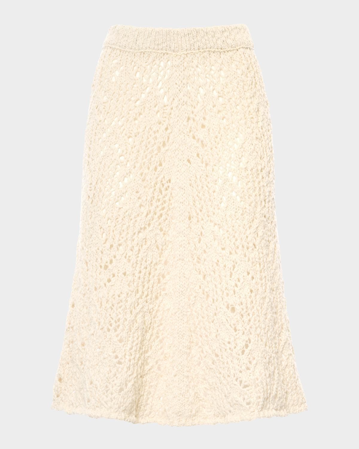 Malo Cotton Flamme Knit Midi Skirt