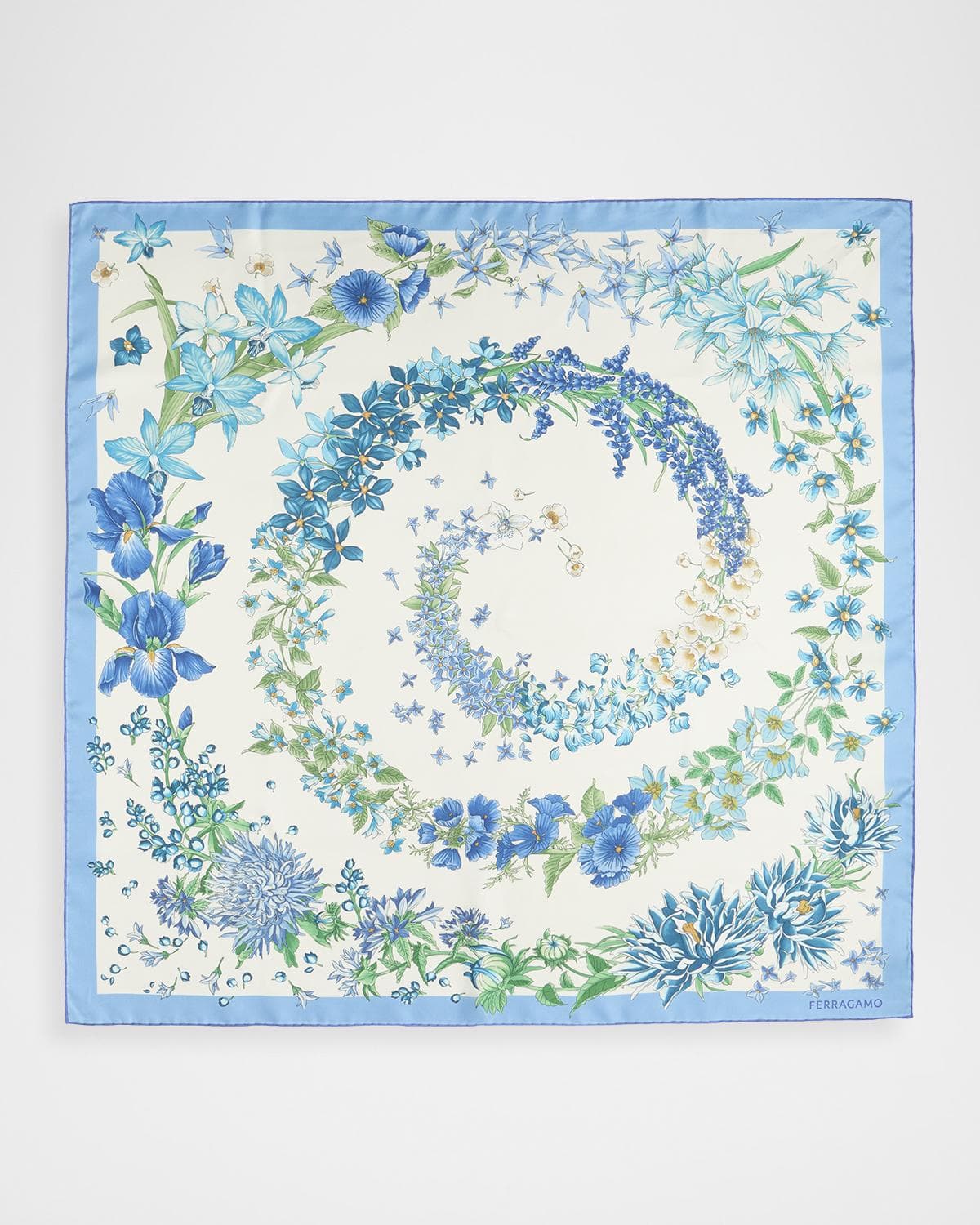 FERRAGAMO Spring-Print Silk Scarf
